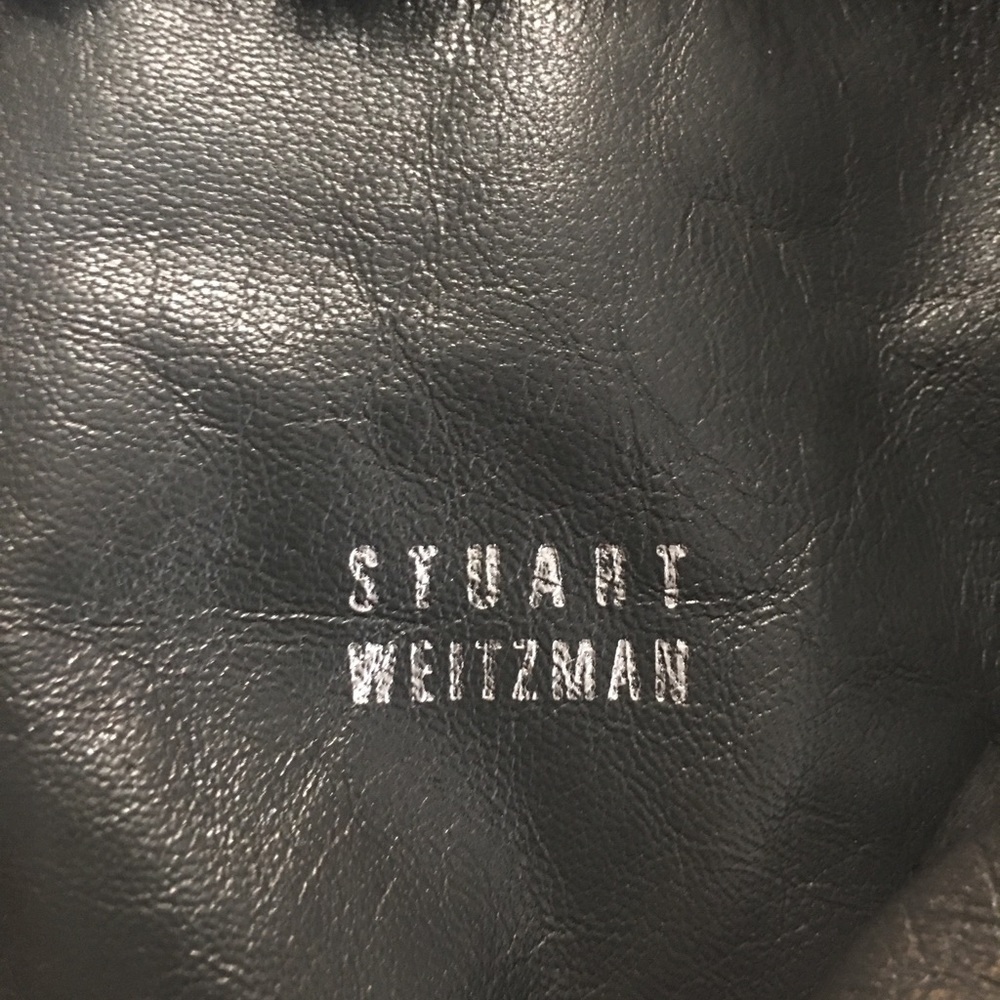 Stuart Weitzman Black‎ Suede Fur Tall Boots 8M Heels - Picture 6 of 8